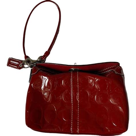 coach cherry red patent leather
